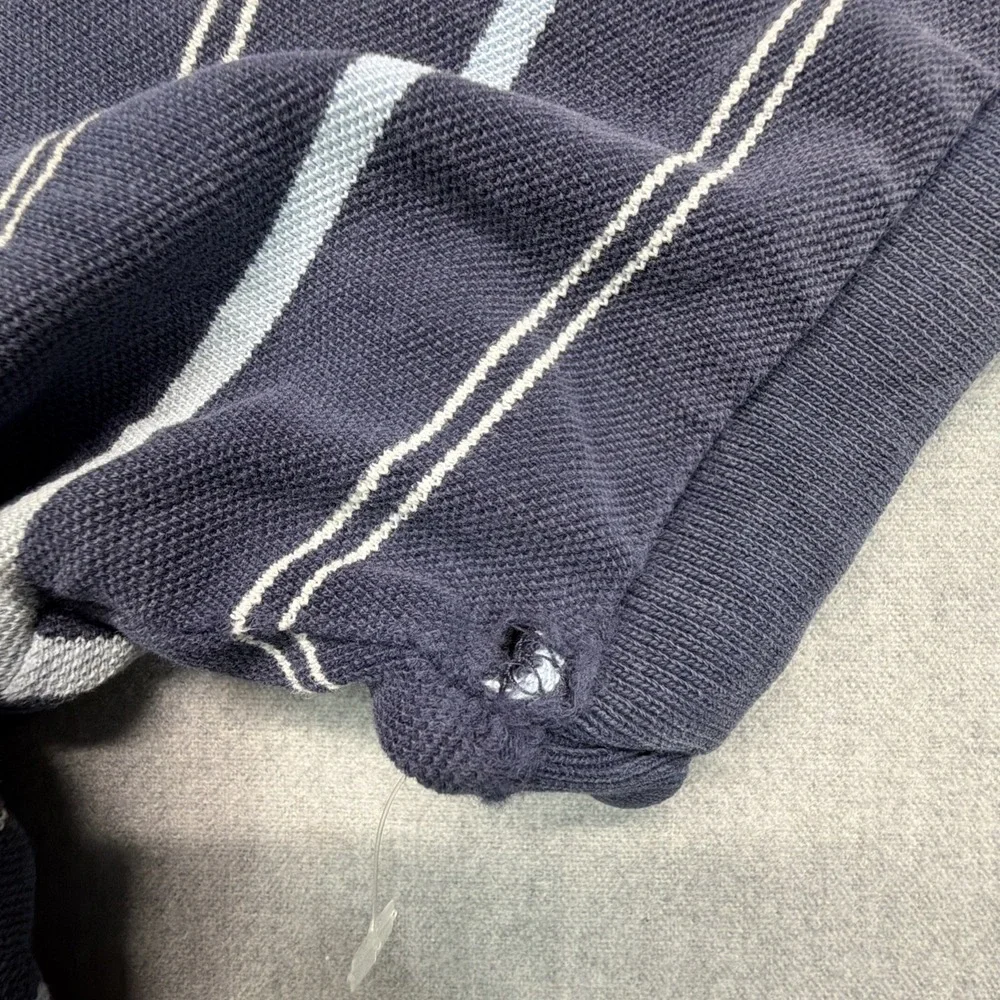 Polo Ralph Lauren Polo Shirt Mens Large Navy Blue Striped Classic‎ Fit